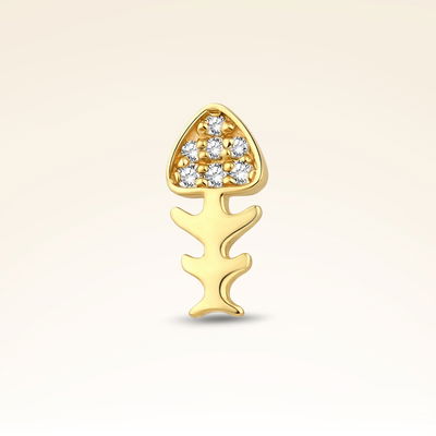 0,02 Karat Pırlanta Taşlı Kılçık Piercing - Pare Pırlanta