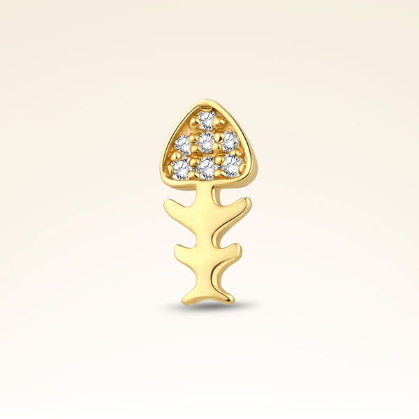 0,02 Karat Pırlanta Taşlı Kılçık Piercing - Pare Pırlanta