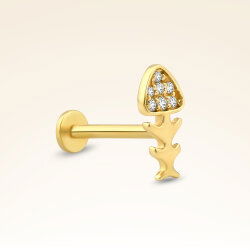 0,02 Karat Pırlanta Taşlı Kılçık Piercing - 2