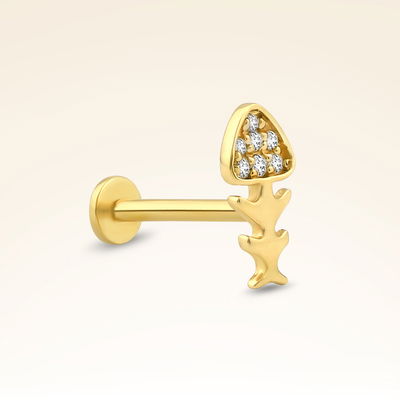 0,02 Karat Pırlanta Taşlı Kılçık Piercing - Pare Pırlanta