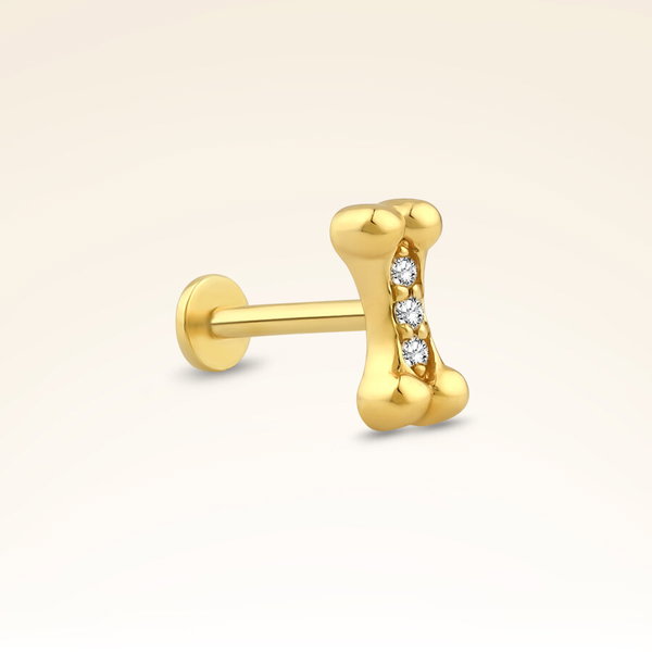 0,02 Karat Pırlanta Taşlı Kemik Piercing - Pare Pırlanta