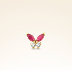0,10 Karat Pırlantalı Yakut Piercing - 1