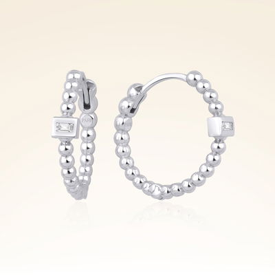 0,03 Karat Baget Halka Küpe - Pare Pırlanta