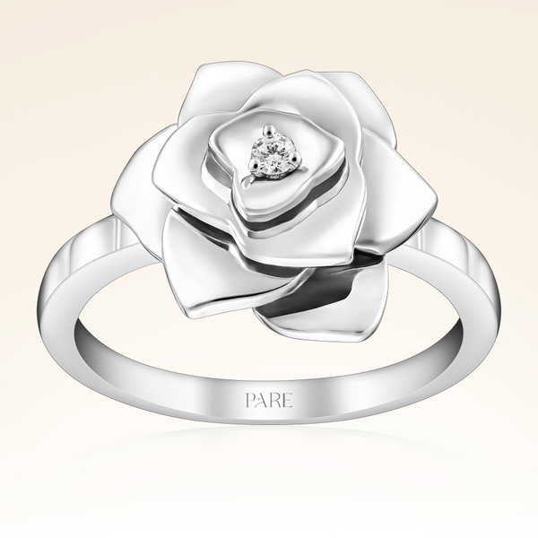 0,03 Karat Pırlanta Gül Yüzük - Pare Pırlanta