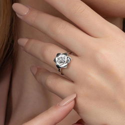 0,03 Karat Pırlanta Gül Yüzük - PR01008 - 4