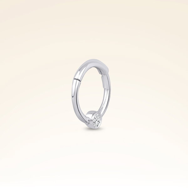 0,03 Karat Pırlanta Helix Taşlı Halka Piercing - Pare Pırlanta