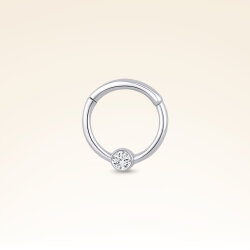0,03 Karat Pırlanta Helix Taşlı Halka Piercing - 1