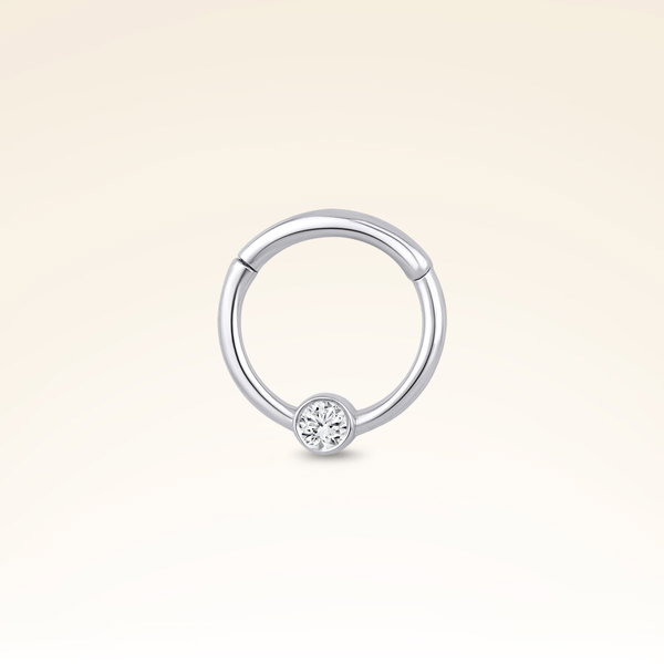 0,03 Karat Pırlanta Helix Taşlı Halka Piercing - Pare Pırlanta