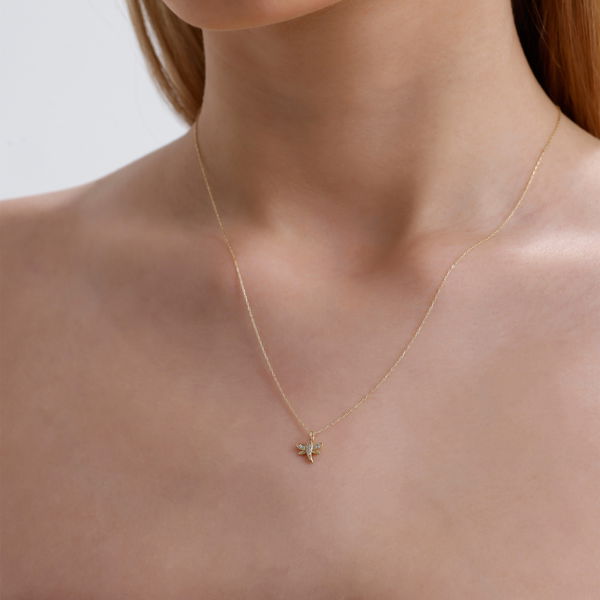 0,03 Karat Pırlanta Yusufçuk Kolye - Pare Pırlanta