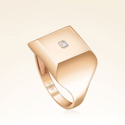 0,03 Karat Pırlanta Prenses Taşlı Rose Yüzük - Pare Pırlanta