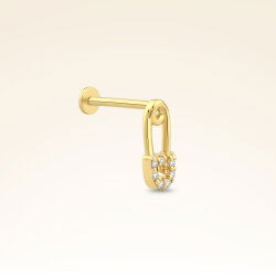 0,03 Karat Pırlanta Çengel Piercing - 2