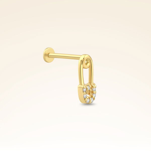 0,03 Karat Pırlanta Çengel Piercing - Pare Pırlanta