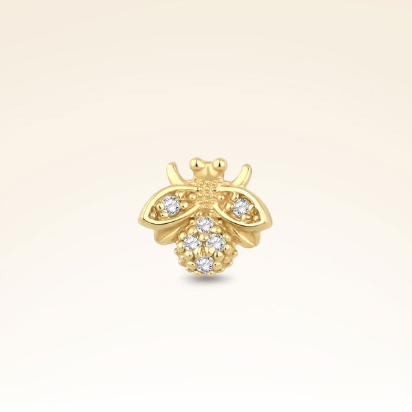 0,03 Karat Pırlanta Taşlı Arı Piercing - Pare Pırlanta