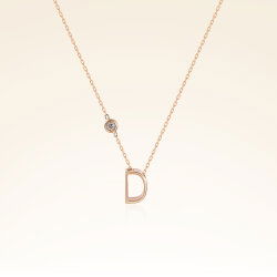 0,03 Karat Pırlantalı Rose Harf Kolye - 1