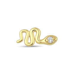 0,03 Karat Pırlantalı Yılan Piercing - 1