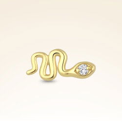 0,03 Karat Pırlantalı Yılan Piercing - 1
