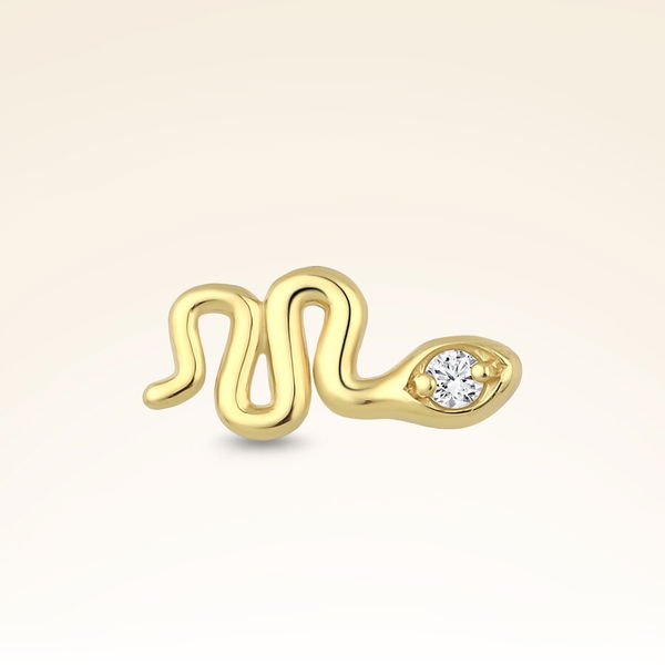 0,03 Karat Pırlantalı Yılan Piercing - Pare Pırlanta