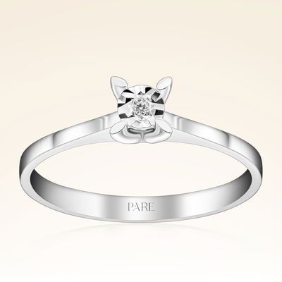 0,03 Karat Tektaş Efektli Pırlanta Yüzük - Pare Pırlanta