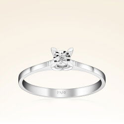 0,03 Karat Tektaş Efektli Pırlanta Yüzük - 1