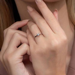 0,03 Karat Tektaş Efektli Pırlanta Yüzük - PR00979-8 - 5