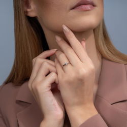 0,03 Karat Tektaş Efektli Pırlanta Yüzük - PR00979-8 - 7