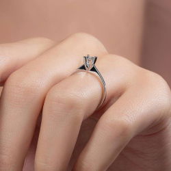0,03 Karat Tektaş Efektli Pırlanta Yüzük - PR00979-8 - 4