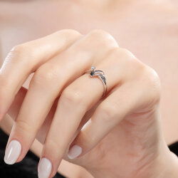 0,04 Karat Fantezi Pırlanta Yüzük - 4