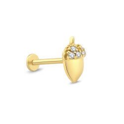 0,04 Karat Pırlanta Taşlı Meşe Piercing - P0004071 - 2