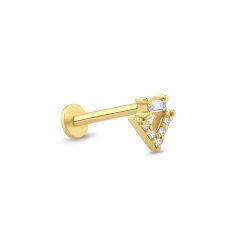 0,04 Karat Pırlanta Baget Taşlı Piercing - P0004115 - 2