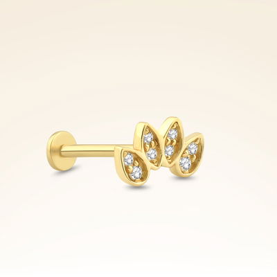 0,04 Karat Pırlanta Taşlı Tragus Piercing - Pare Pırlanta