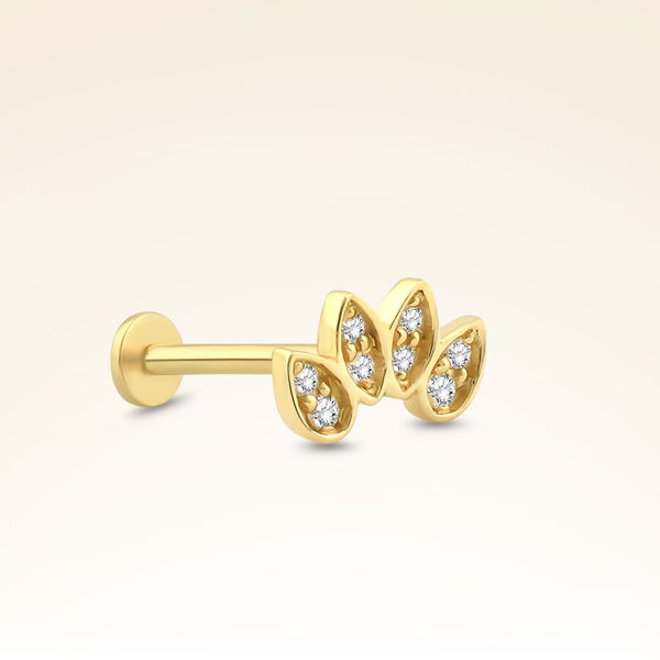 0,04 Karat Pırlanta Taşlı Tragus Piercing - Pare Pırlanta