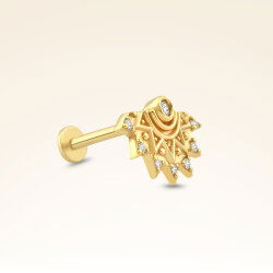0,04 Karat Pırlanta Taşlı Tragus Piercing - 2