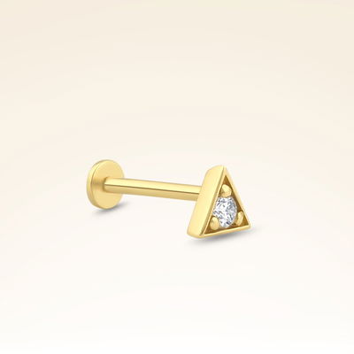 0,04 Karat Pırlanta Tektaş Üçgen Piercing - Pare Pırlanta