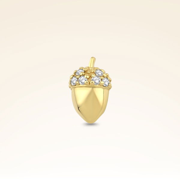 0,04 Karat Pırlanta Taşlı Meşe Piercing - Pare Pırlanta