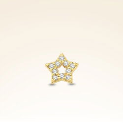 0,04 Karat Pırlanta Taşlı Yıldız Piercing - 1