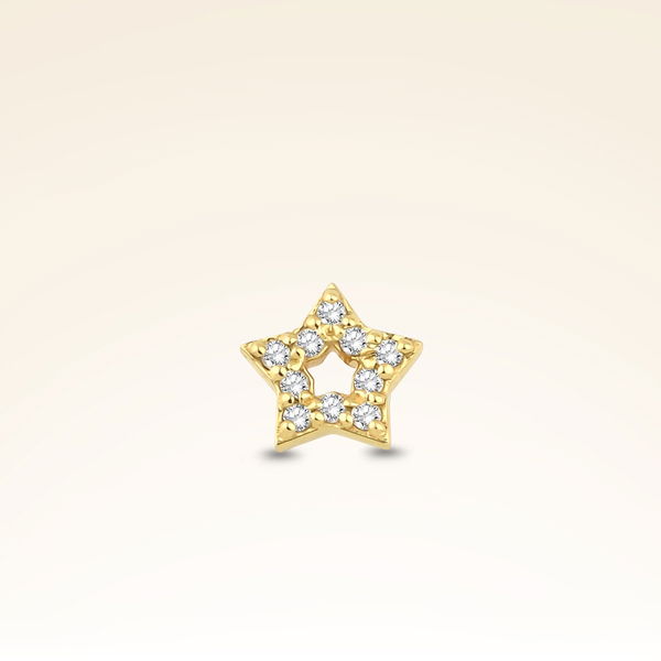 0,04 Karat Pırlanta Taşlı Yıldız Piercing - Pare Pırlanta