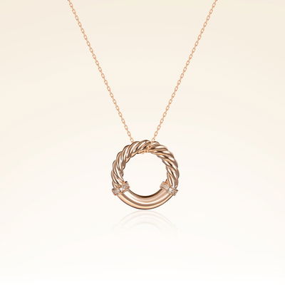 0,04 Karat Pırlantalı Halka Trend Kolye - Pare Pırlanta