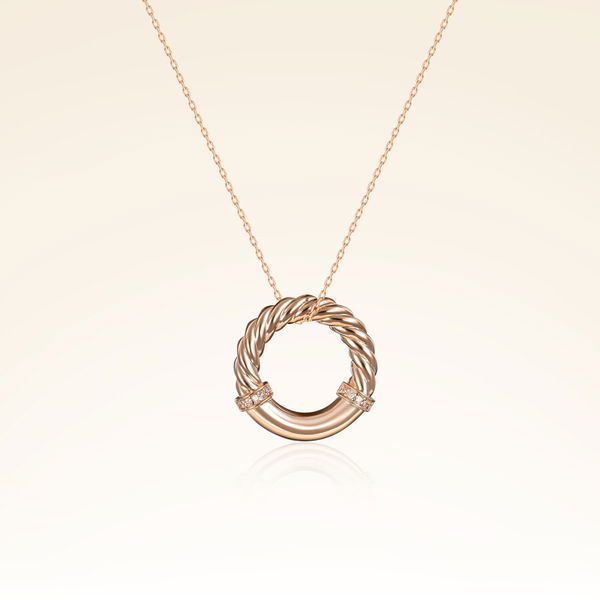 0,04 Karat Pırlantalı Halka Trend Kolye - Pare Pırlanta