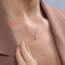 0,04 Karat Tektaş Pırlanta Kolye - PR00935 - 3