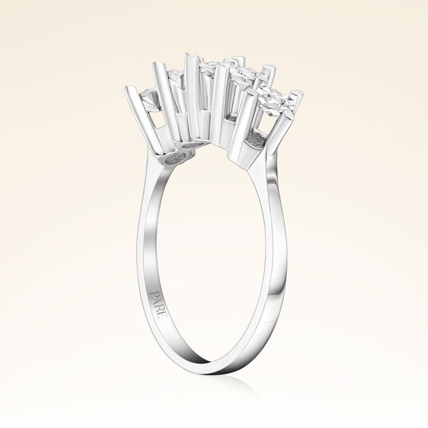 0,05 Karat Efektli Beştaş Pırlanta Yüzük - Pare Pırlanta