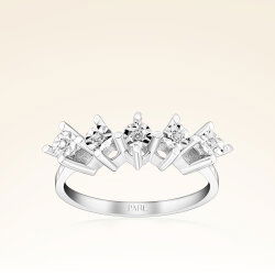 0,05 Karat Efektli Beştaş Pırlanta Yüzük - 1