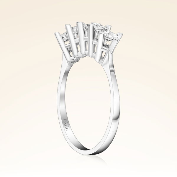 0,05 Karat Efektli Beştaş Pırlanta Yüzük - Pare Pırlanta