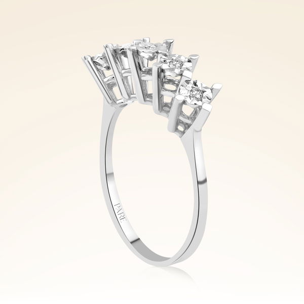 0,05 Karat Efektli Beştaş Pırlanta Yüzük - Pare Pırlanta