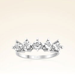 0,05 Karat Efektli Beştaş Pırlanta Yüzük - 1