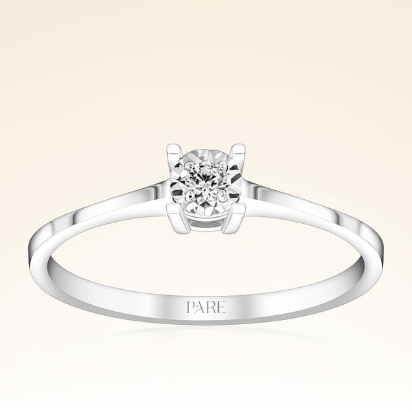 0,05 Karat Efektli Tektaş Pırlanta Yüzük - Pare Pırlanta