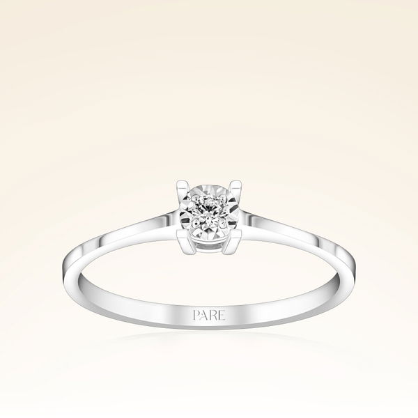 0,05 Karat Efektli Tektaş Pırlanta Yüzük - Pare Pırlanta