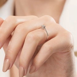 0,05 Karat Efektli Tektaş Pırlanta Yüzük - PR00588-8 - 6