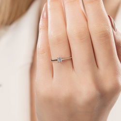 0,05 Karat Efektli Tektaş Pırlanta Yüzük - PR00588-8 - 5