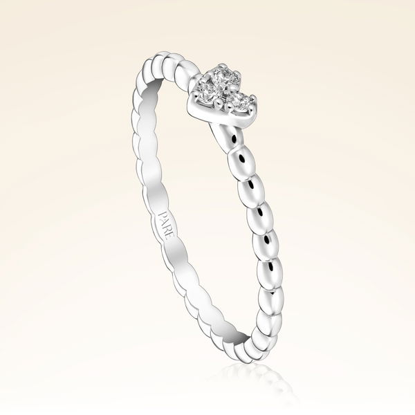 0,05 Karat Pırlanta Kalp Yüzük - Pare Pırlanta