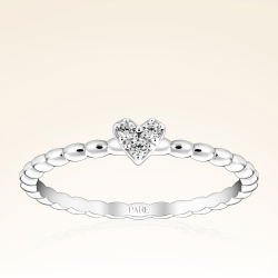 0,05 Karat Pırlanta Kalp Yüzük - 1